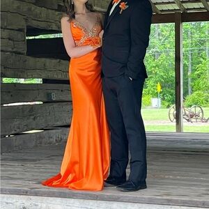 Orange Prom Dress Size 4